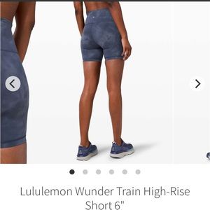 Lululemon Wunder Train High Rise Short 6 Inch Diamond Dye Size 6
